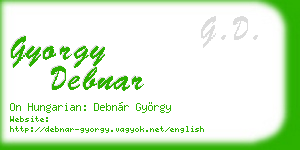 gyorgy debnar business card