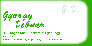 gyorgy debnar business card